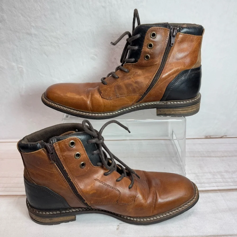 Bull Boxer Biltmore Men’s Brown & Black Genuine Leather Ankle Boots